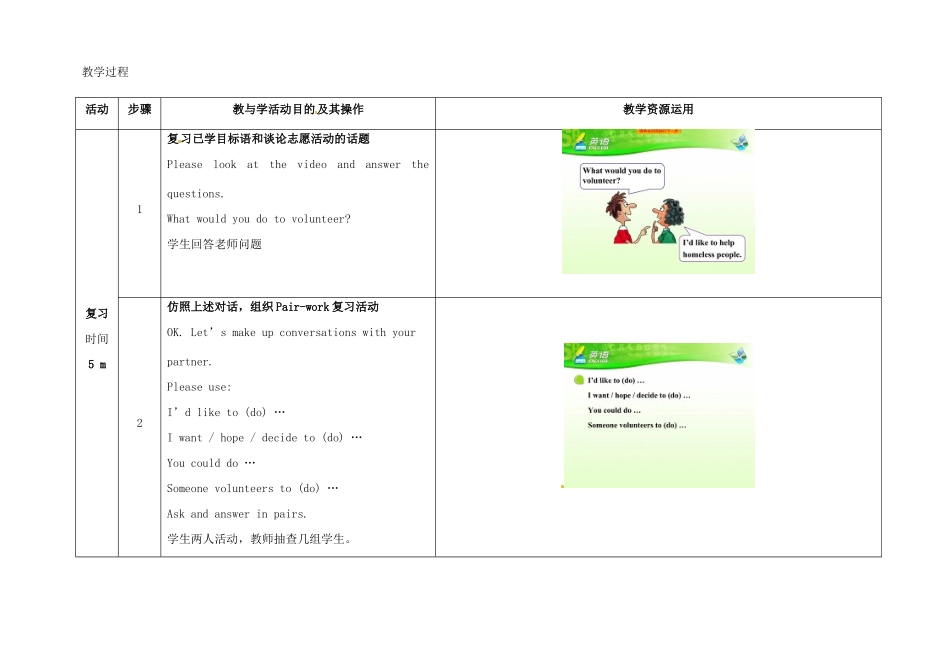 八年级英语下册 Unit 2 I'll help to clean up the city parks（第4课时）教学设计 （新版）人教新目标版-（新版）人教新目标版初中八年级下册英语教案_第2页