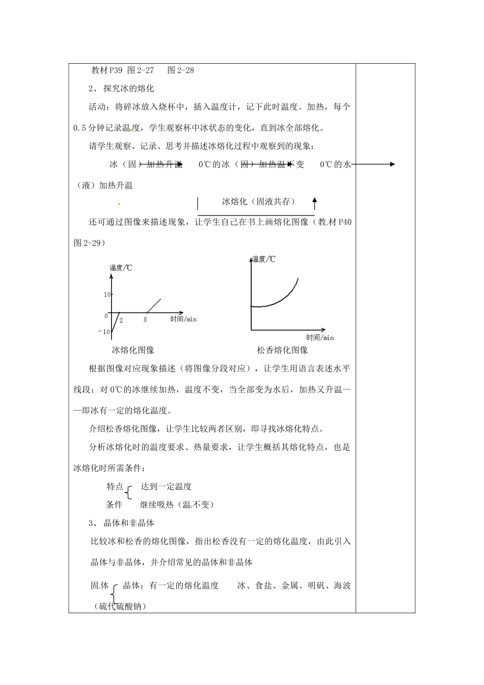 八年级物理上册 2.3 熔化和凝固教案 （新版）苏科版-（新版）苏科版初中八年级上册物理教案_第2页