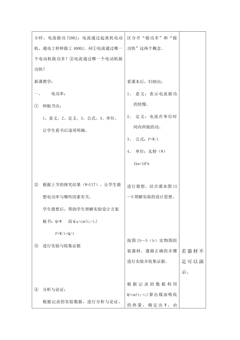 八年级物理：《15.2 电流做功的快慢》教案（沪科版）_第2页