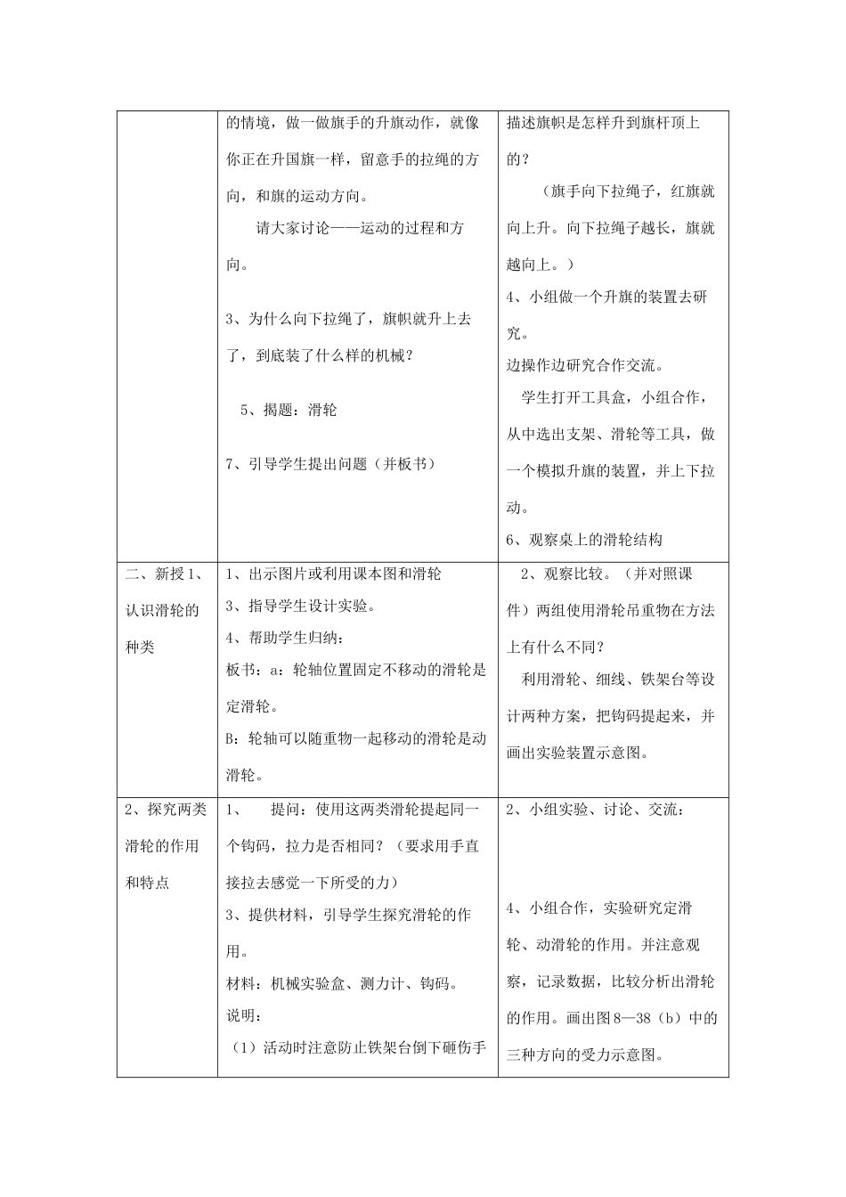 九年级科学上册 3.2滑轮教案 华师大版_第2页