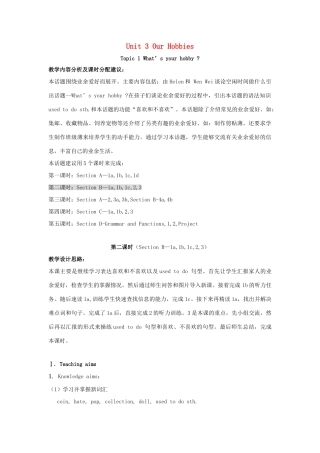 八年级英语上册 Unit 3 Our Hobbies Topic 1 What’s your hobby P2教案 （新版）仁爱版-（新版）仁爱版初中八年级上册英语教案