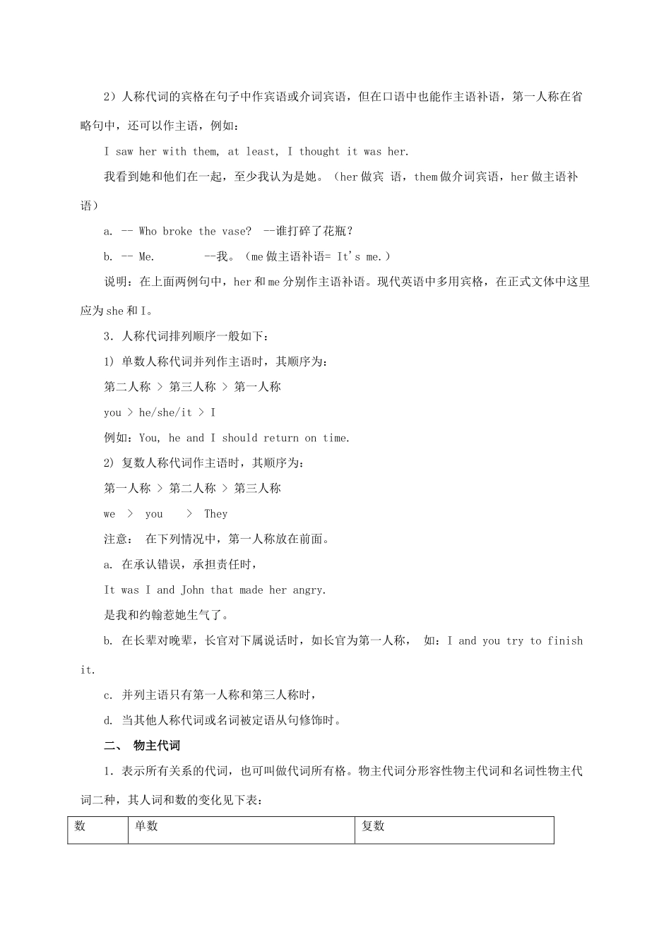中考英语语法精讲 代词教案-人教版初中九年级全册英语教案_第2页
