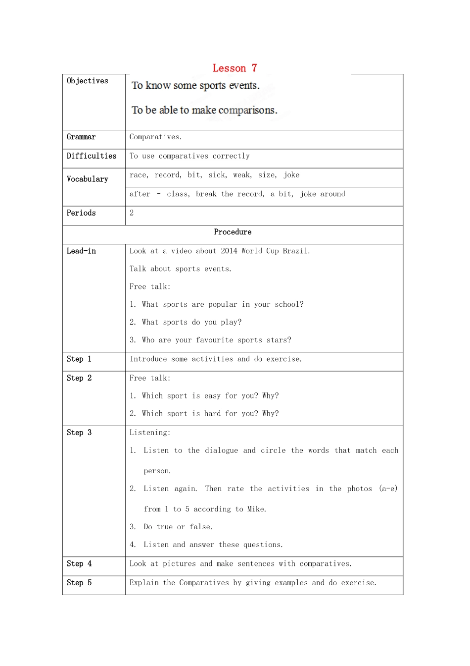 北京市大兴区魏善庄中学八年级英语上册 Unit 3 Countries and Cities Lesson7教案 北师大版_第1页