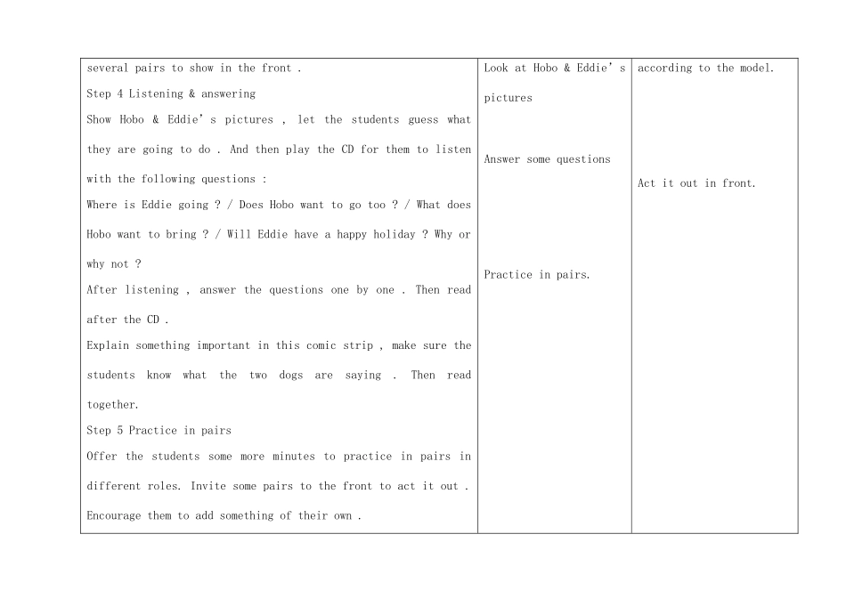 八年级英语下册 Unit 2 Travelling Comic and strip and welcome to the unit教案 （新版）牛津版-（新版）牛津版初中八年级下册英语教案_第3页