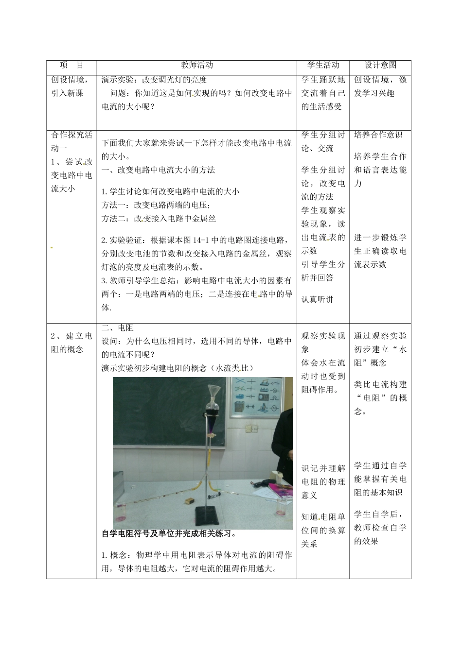九年级物理上册《14.1 电阻》教案 苏科版-苏科版初中九年级上册物理教案_第2页