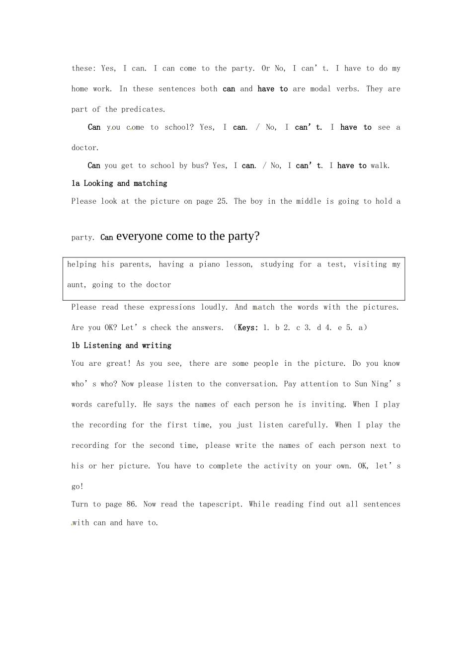 云南省建水县建民中学八年级英语下册《Unit 5 Can you come to my partyPart》教学设计 人教新目标版_第2页