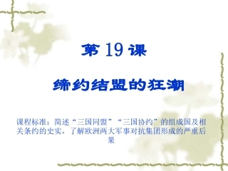 北师大版九年级上：第19课《缔约结盟的狂潮》课件
