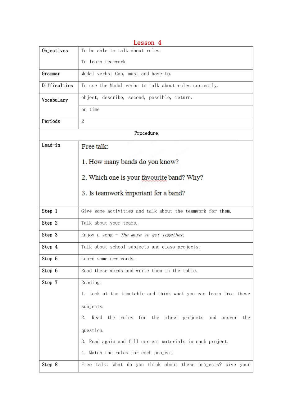 北京市大兴区魏善庄中学八年级英语上册 Unit 2 Making Plans Lesson4教案 北师大版_第1页