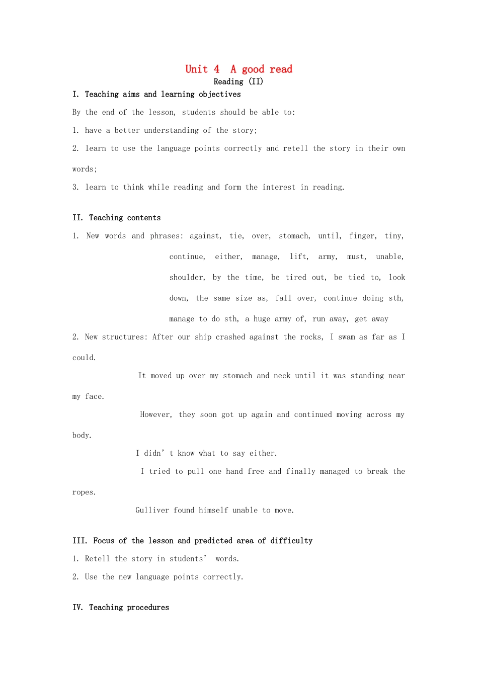 八年级英语下册 Unit 4 A good read Reading II教案 （新版）牛津版-（新版）牛津版初中八年级下册英语教案_第1页