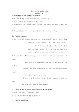 八年级英语下册 Unit 4 A good read Reading II教案 （新版）牛津版-（新版）牛津版初中八年级下册英语教案