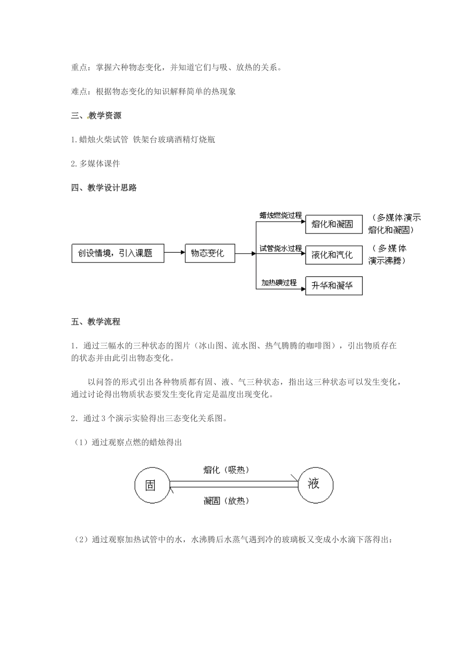 云南省建水县建民中学八年级物理上册《第三章 物态变化》复习教案 （新版）新人教版_第2页