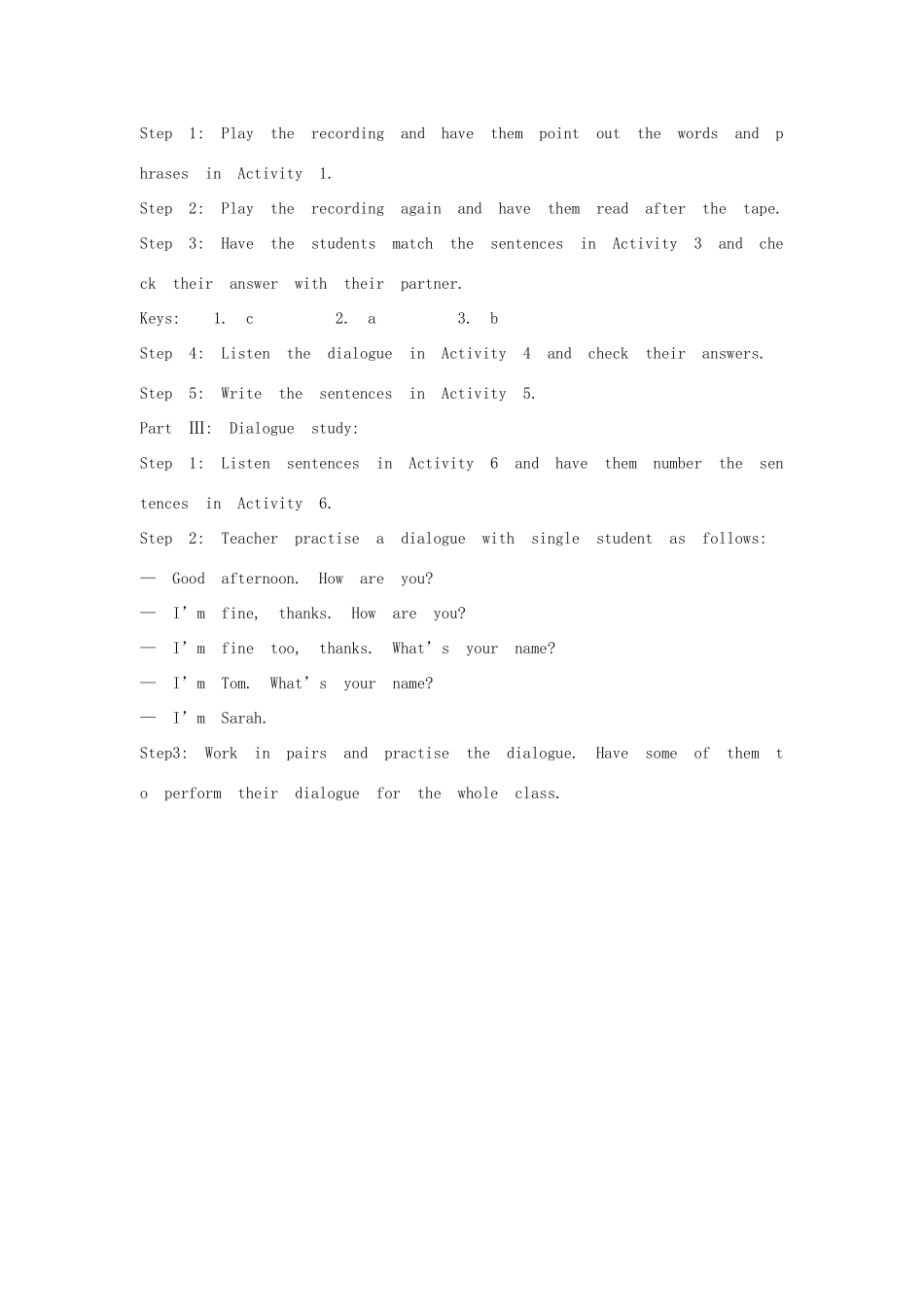 七年级英语上册 Starter Module 1 My teacher and my friends Unit 2 Good morning I'm Chen Zhong教案 （新版）外研版-（新版）外研版初中七年级上册英语教案_第2页