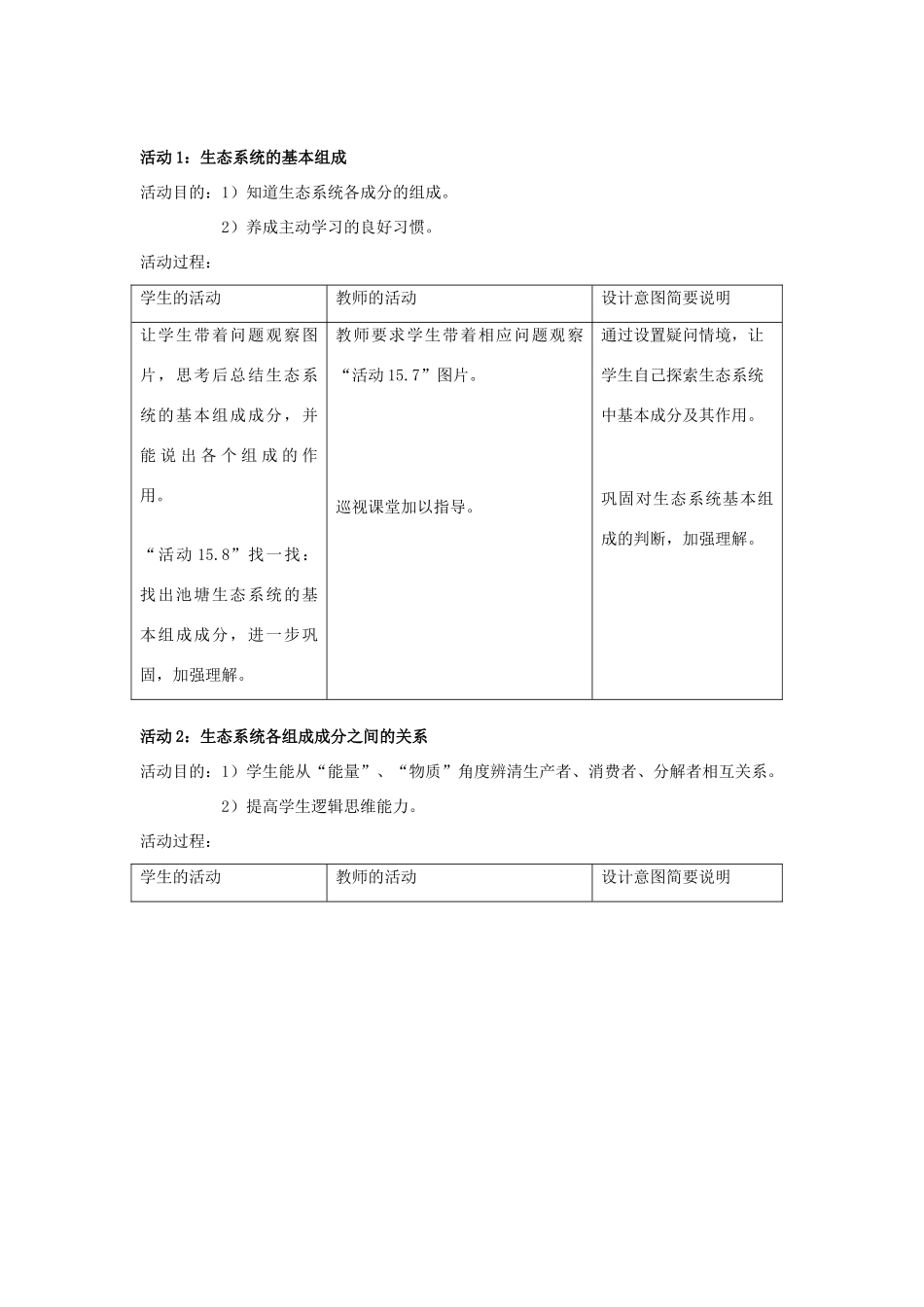 七年级科学下册 第15章 人与自然的协调发展 15.3 环境与环境保护 生态系统的基本组成与相互关系教案 牛津上海版-牛津上海版初中七年级下册自然科学教案_第2页