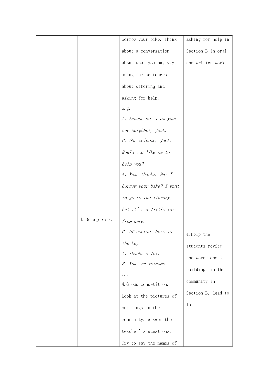 七年级英语下册 Unit 6 Our local area Topic 2 My home is in an apartment building Section C教案 （新版）仁爱版-（新版）仁爱版初中七年级下册英语教案_第3页
