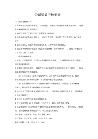 xx公司绩效考核细则