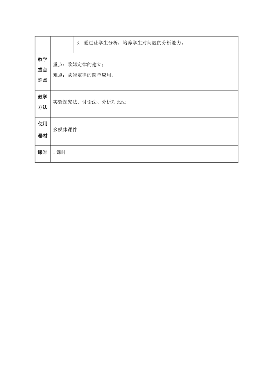 九年级物理全册 第17章 欧姆定律 第2节 欧姆定律教案 （新版）新人教版-（新版）新人教版初中九年级全册物理教案_第2页