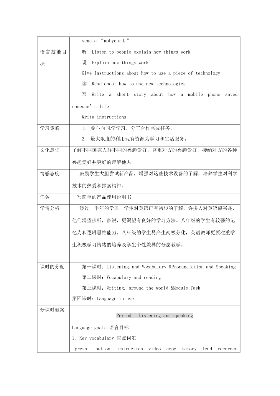 天津市梅江中学八年级英语下册 Module 4 New technology教案1 外研版_第2页