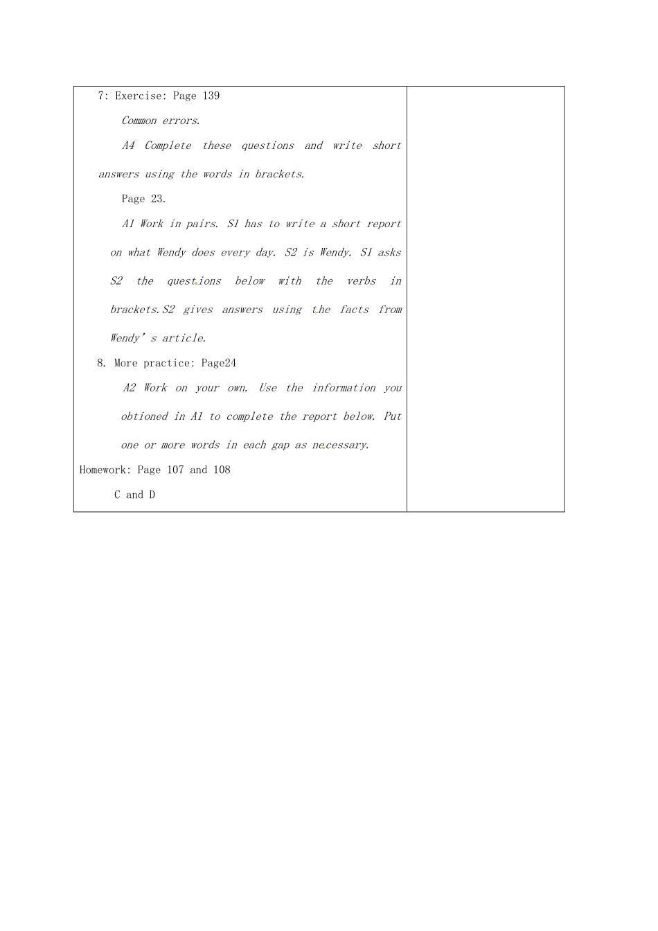 八年级英语上册 Chapter 2 A day in the life of … L1教案 牛津沈阳版-牛津沈阳版初中八年级上册英语教案_第3页