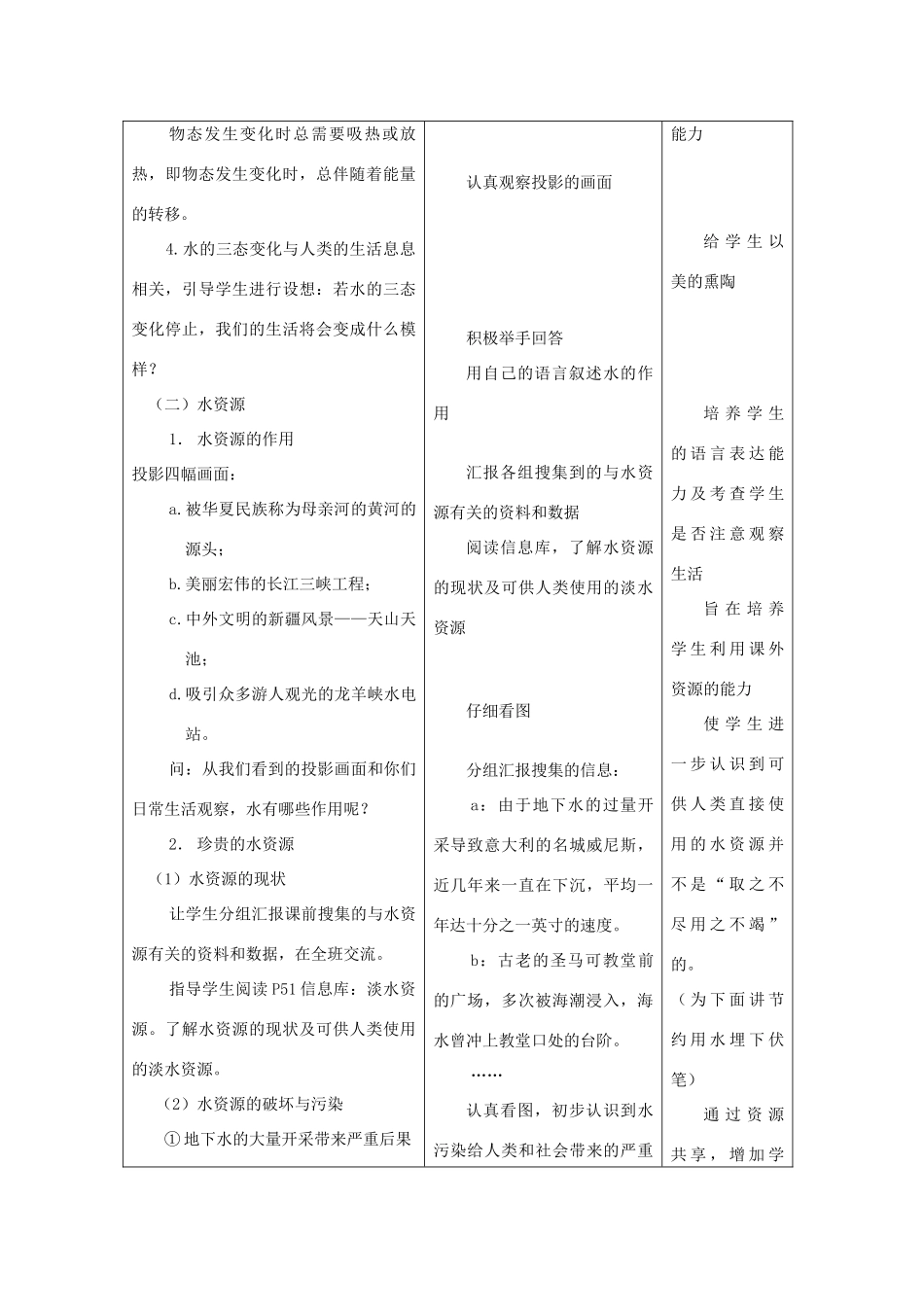 八年级物理上册 4.5《水循环与水资源》教案 （新版）粤教沪版-（新版）粤教沪版初中八年级上册物理教案_第3页