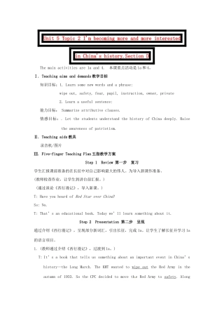 九年级英语下册 Unit 5 Topic 2 I'm becoming more and more interested in China's history.Section D教案 （新版）仁爱湘教版-湘教版初中九年级下册英语教案
