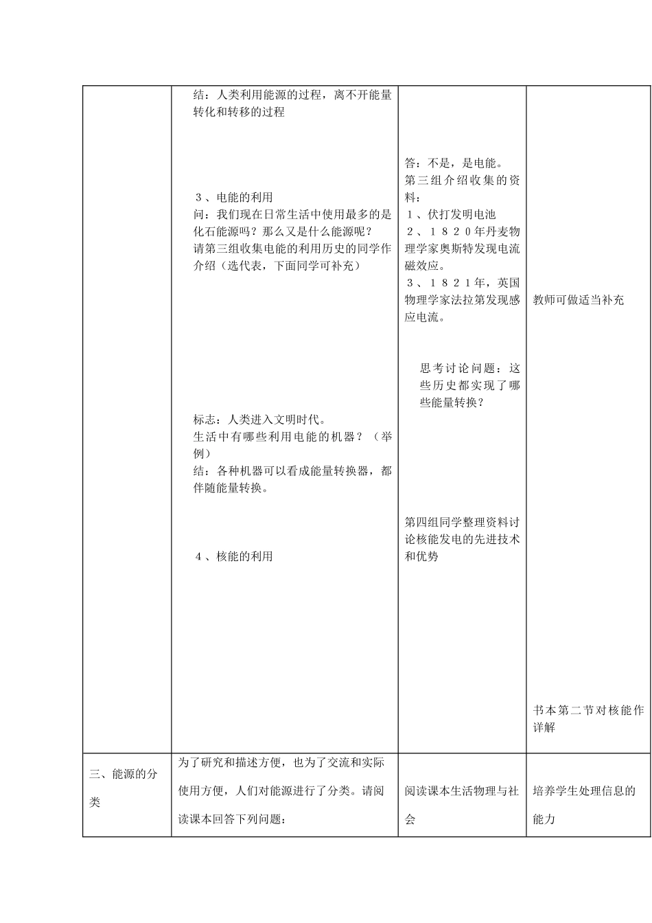 九年级物理下册 18.1 能源利用与社会发展教案 （新版）苏科版-（新版）苏科版初中九年级下册物理教案_第3页