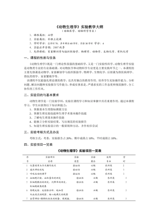 验课教学大纲格式及样本