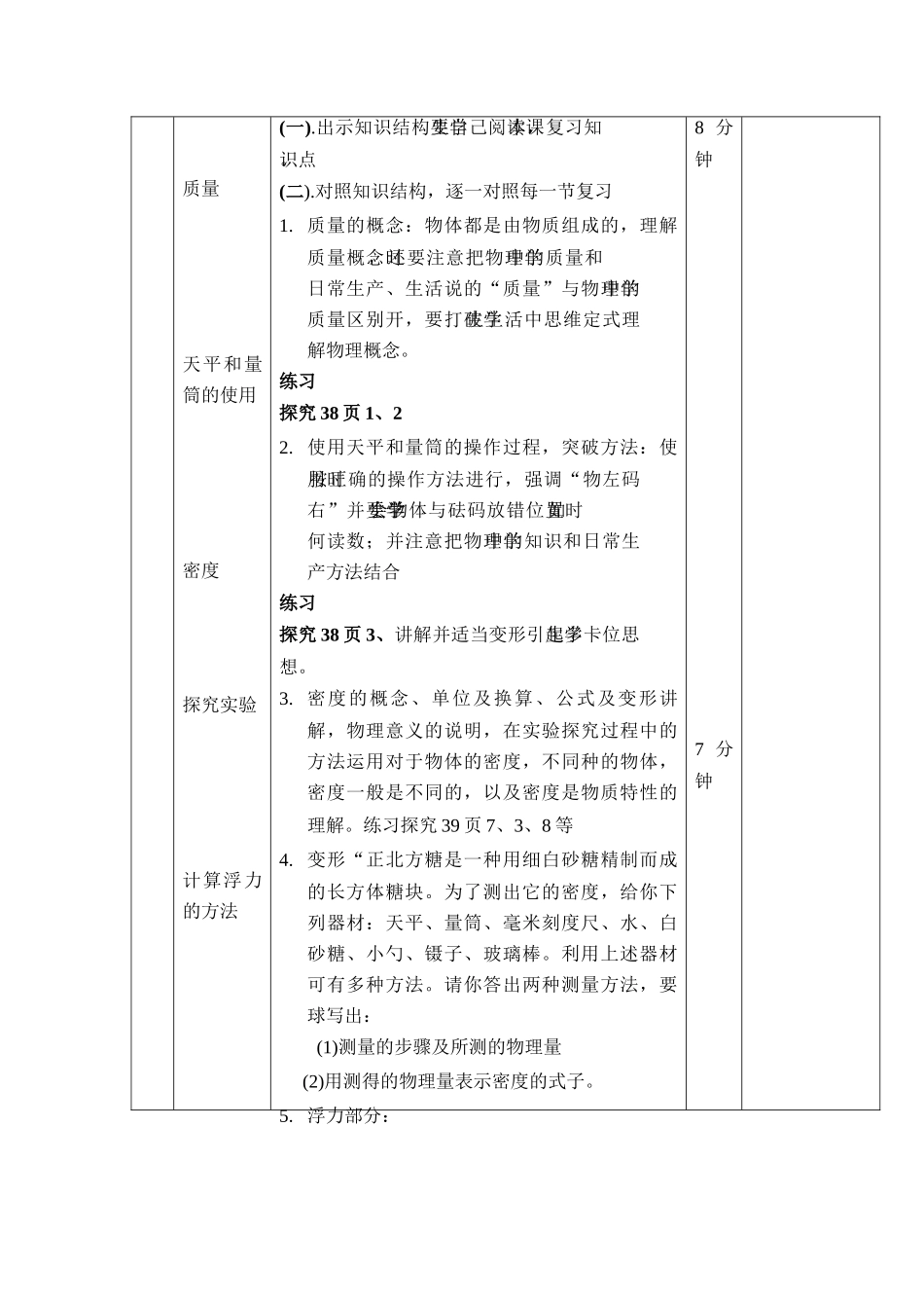 八年级物理：第七章密度与浮力复习教案 沪科版_第2页