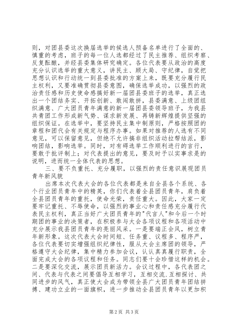 在共青团代表大会预备会议上的讲话发言_第2页