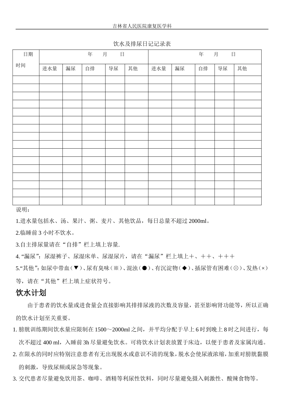 饮水计划及排尿表格_第1页
