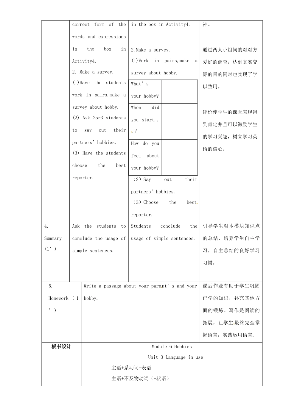 八年级英语下册 Module 6 Unit 3 Language in use教案 （新版）外研版-（新版）外研版初中八年级下册英语教案_第3页