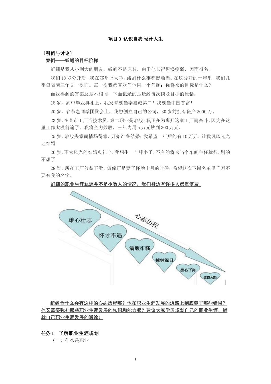 项目3  认识自我 设计人生_第1页