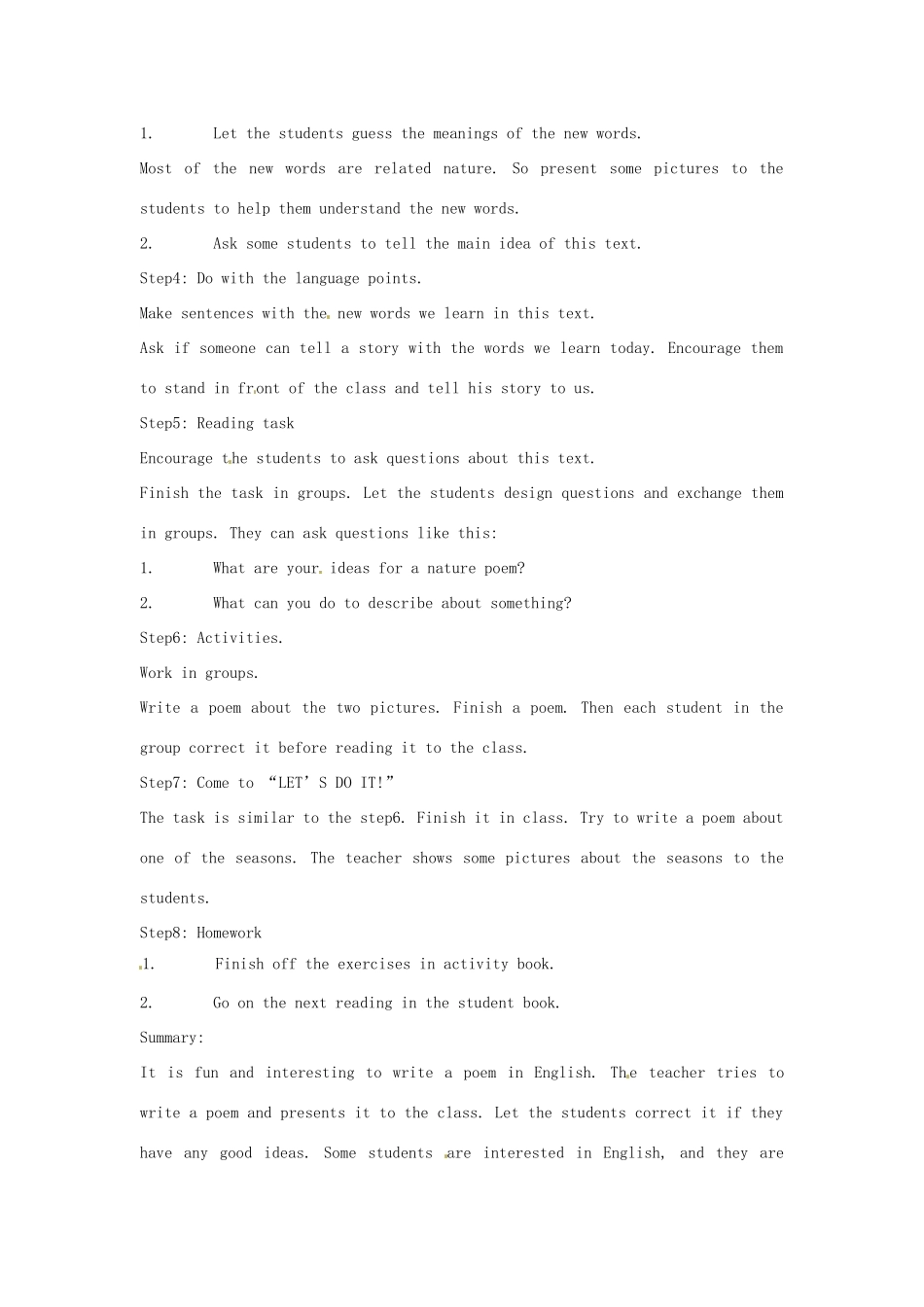 九年级英语下册 Unit 1 You Can Write Poetry Lesson 2教案 冀教版_第2页