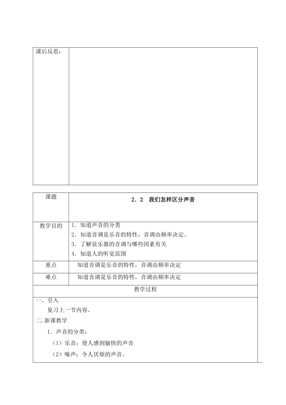 八年级物理上册 第二章声音和环境教案 沪粤版_第3页