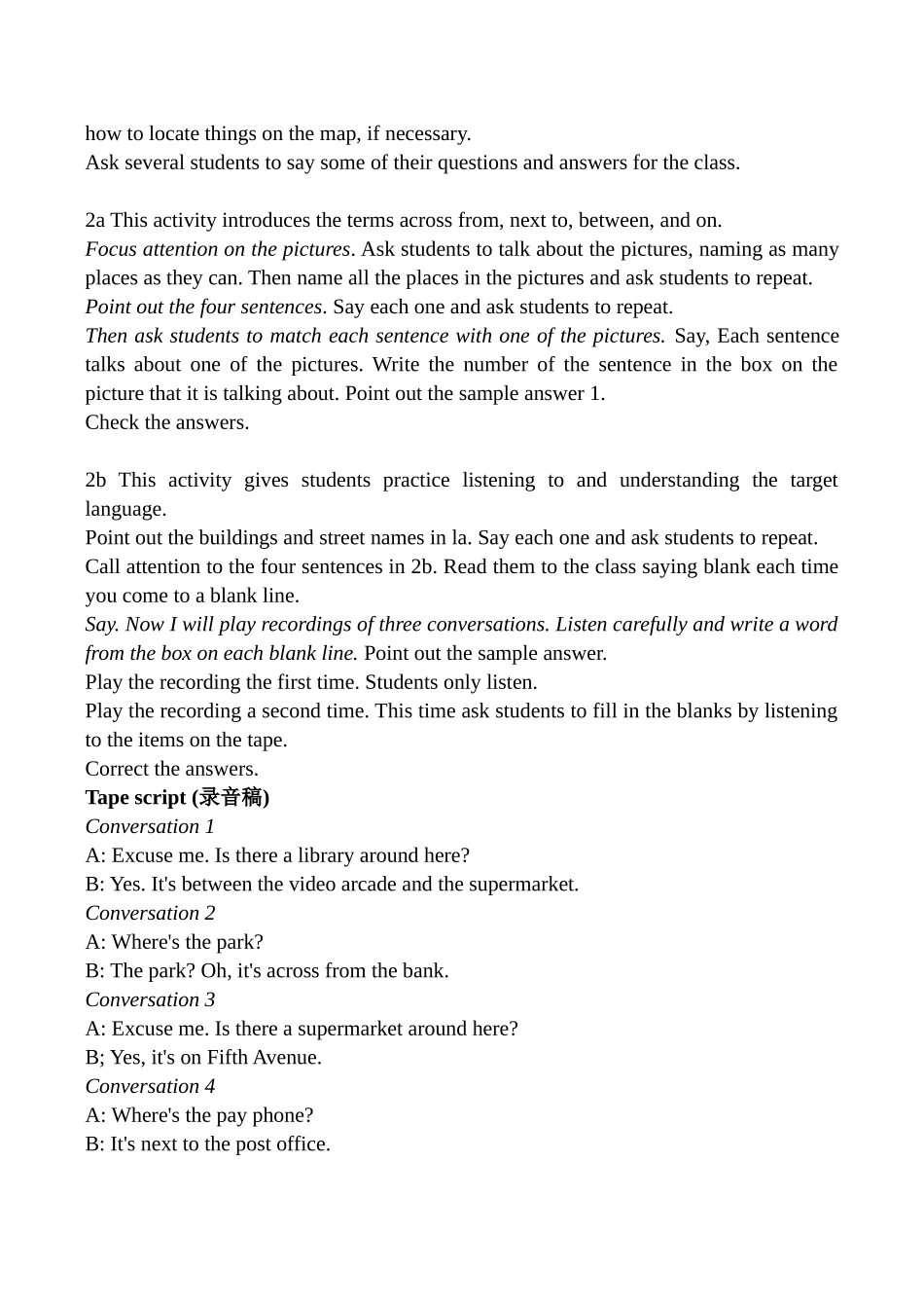 七年级英语 Unit 2 Where’s the post office_第3页