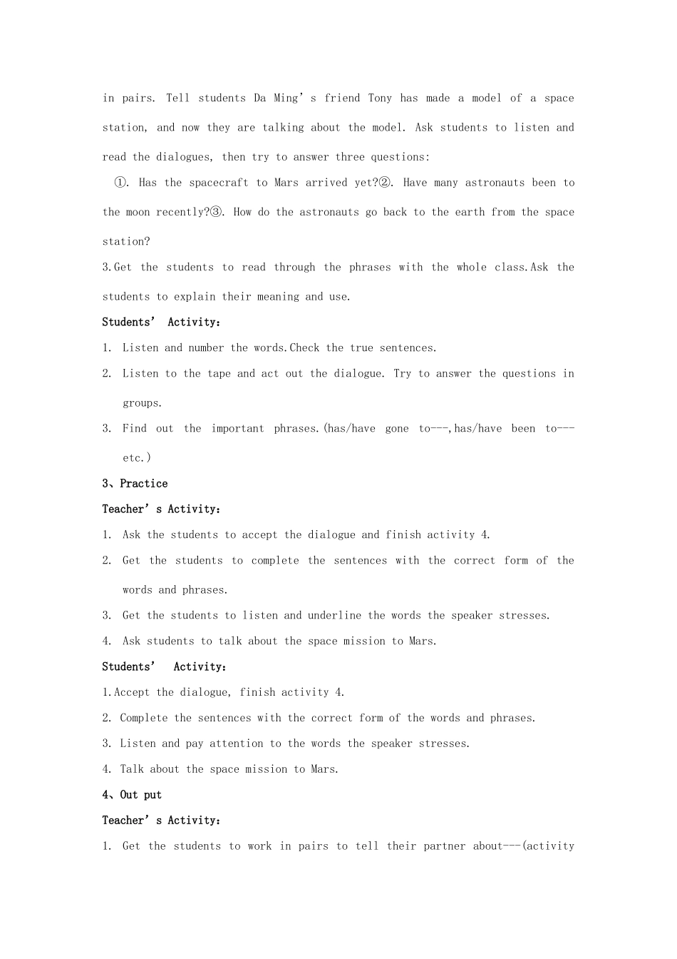 八年级英语上册 Module3 Unit1Has it arrived yet教学设计 外研版_第2页