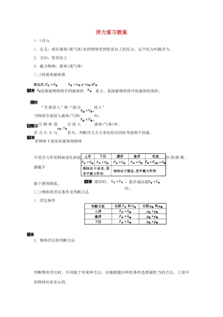 八年级物理下册 10.2《认识浮力》教案 教科版