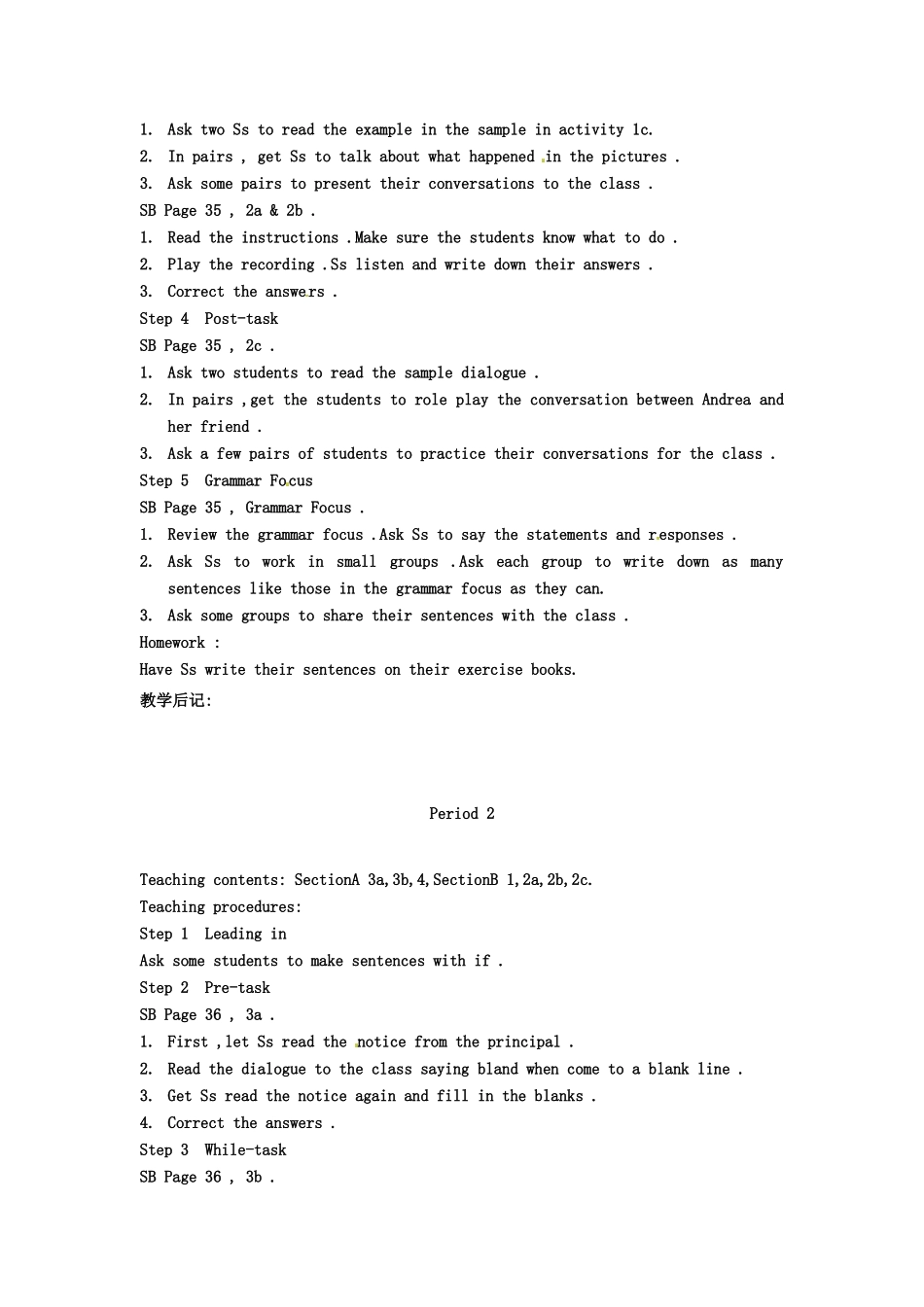 八年级英语下册 Unit 5 If you go to the party,you’ll have a great time英文教案 人教新目标版_第2页