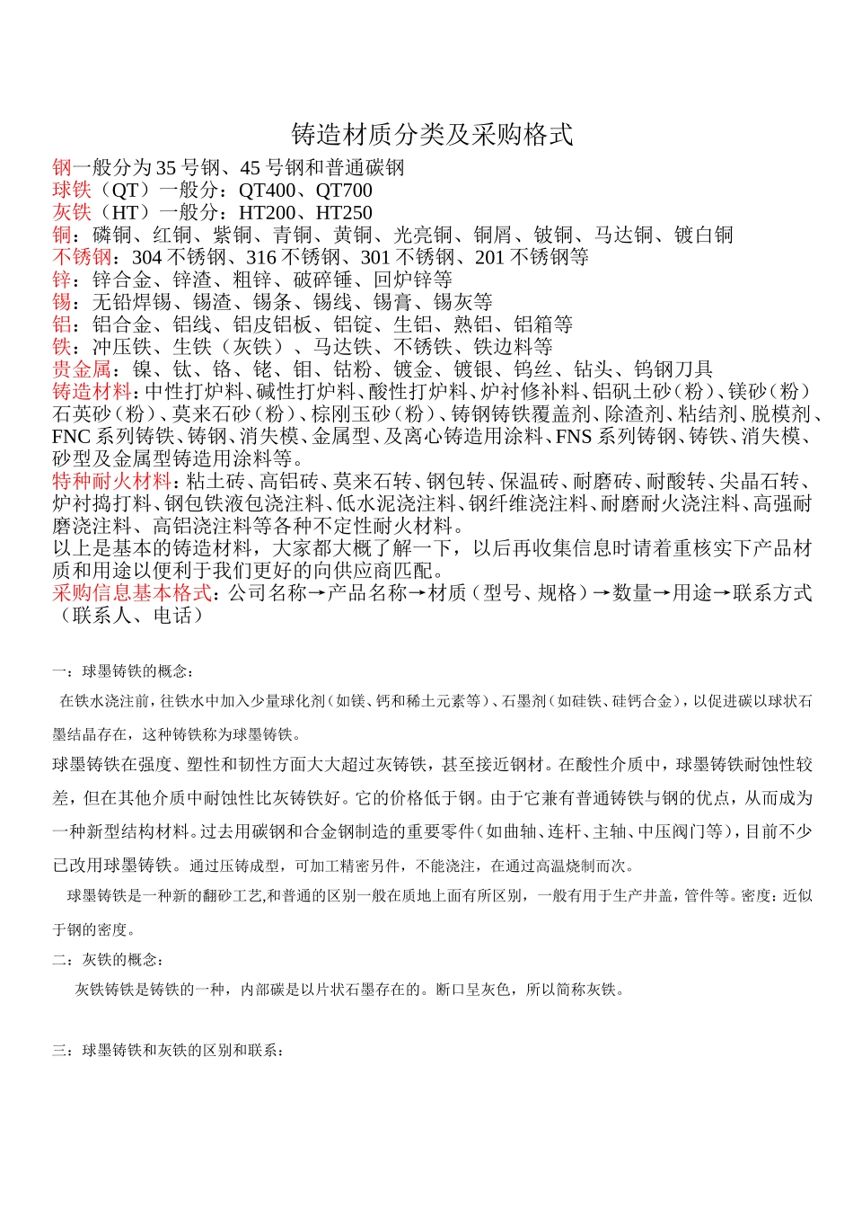 铸造材质分类知识_第1页