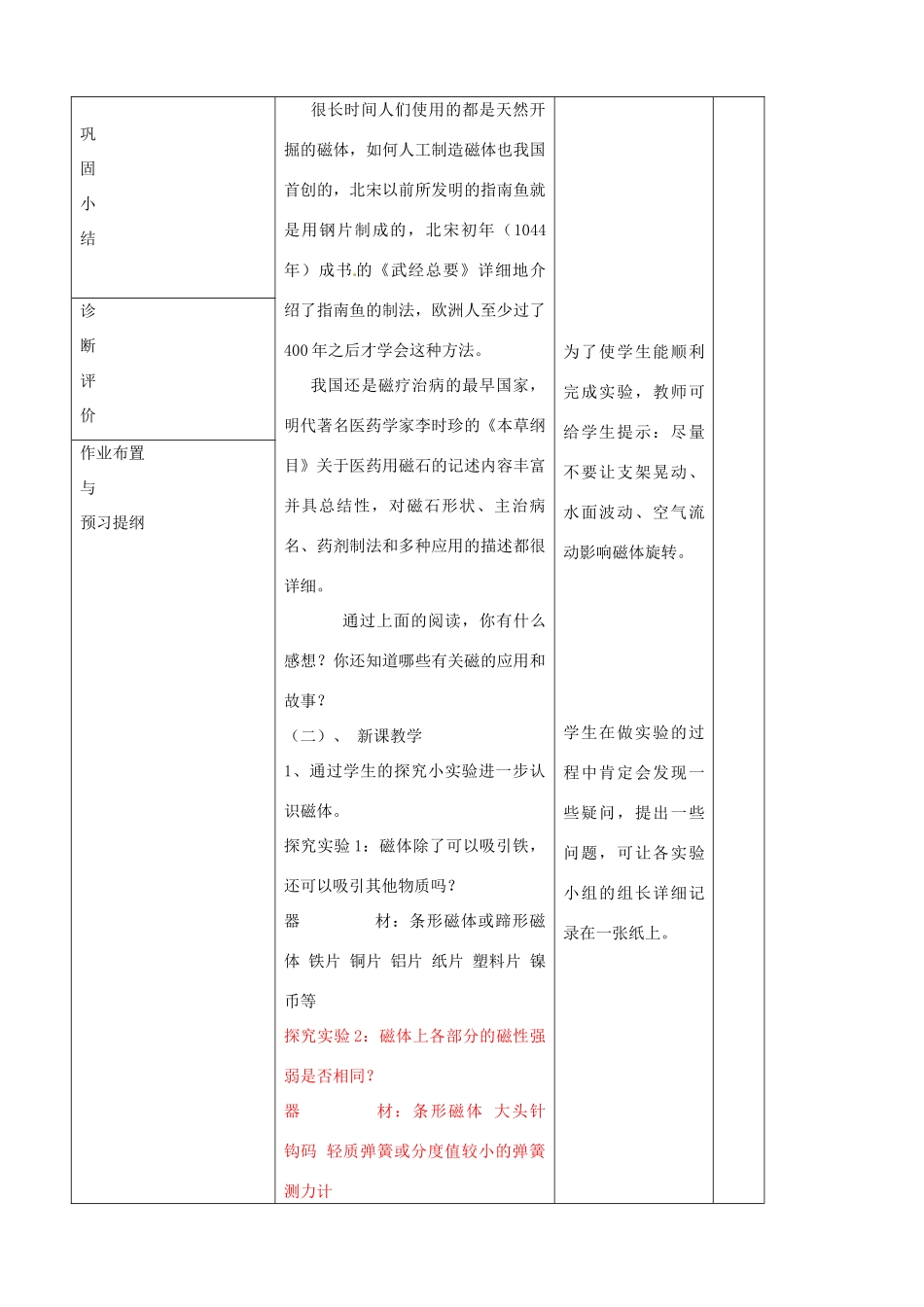 九年级物理全册《17.1 磁是什么》教案 （新版）沪科版-（新版）沪科版初中九年级全册物理教案_第3页