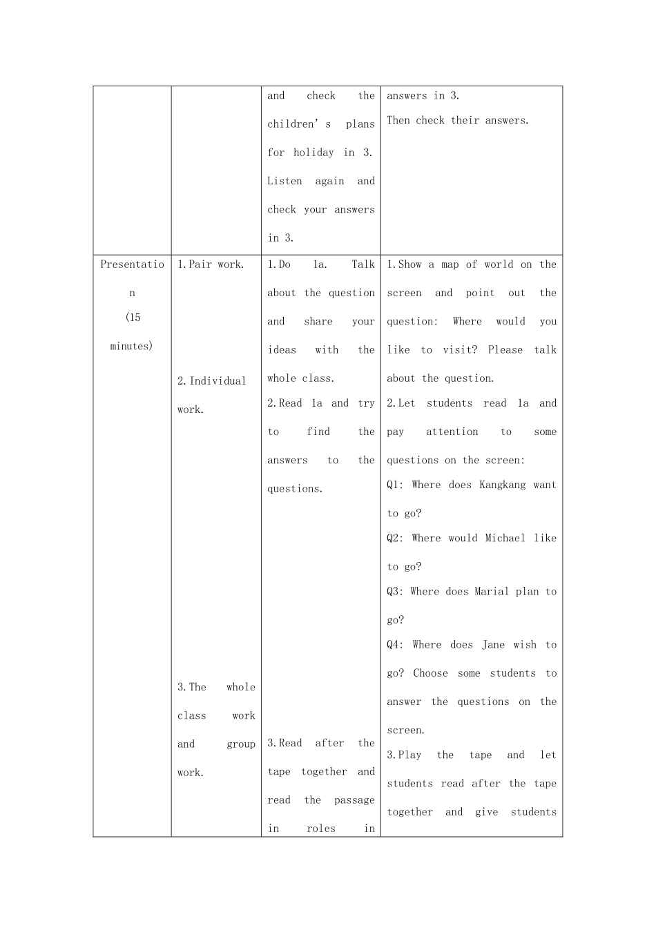 七年级英语下册 Unit 8 The seasons and the Weather Topic 2 The summer holidays are coming Section A教案 （新版）仁爱版-（新版）仁爱版初中七年级下册英语教案_第3页