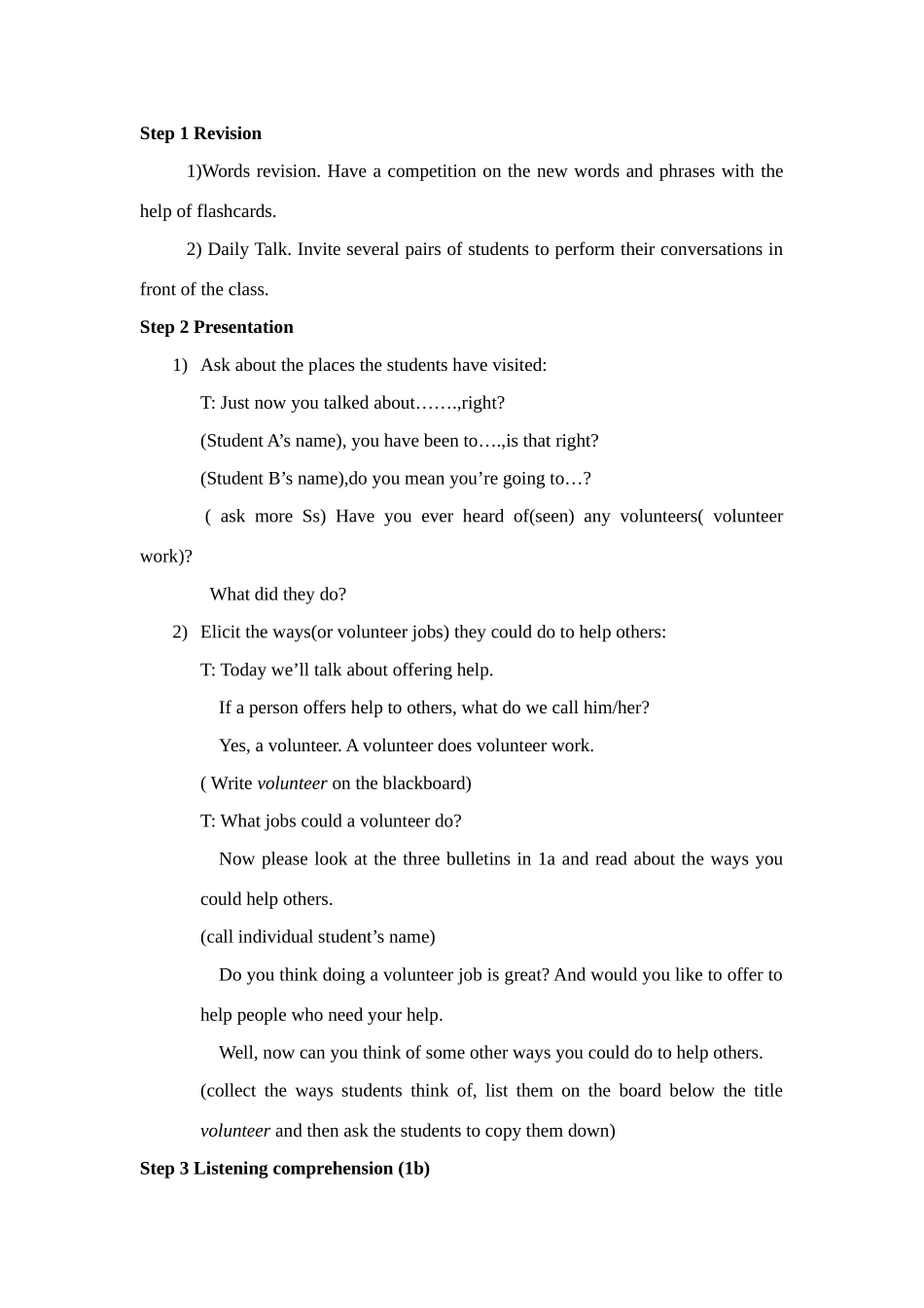 八年级英语下册：Unit 7 I’ll help clean up the city parks（教案7）鲁教版_第2页