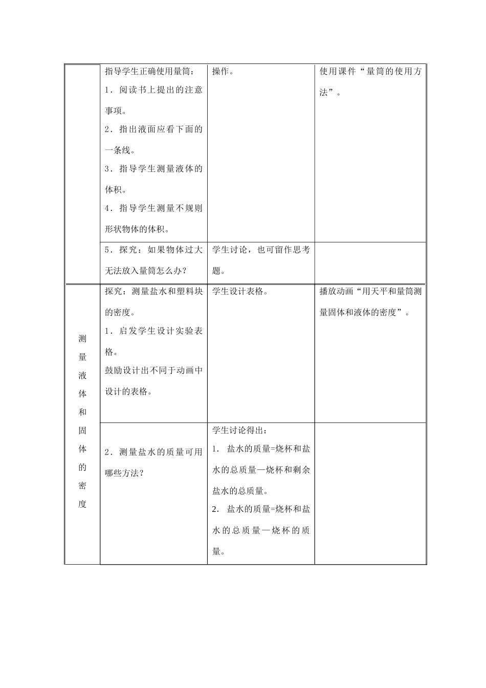 初中物理 第十一章测量物质的密度教案 人教新课标版_第3页