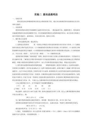 重结晶、乙酰苯胺制备