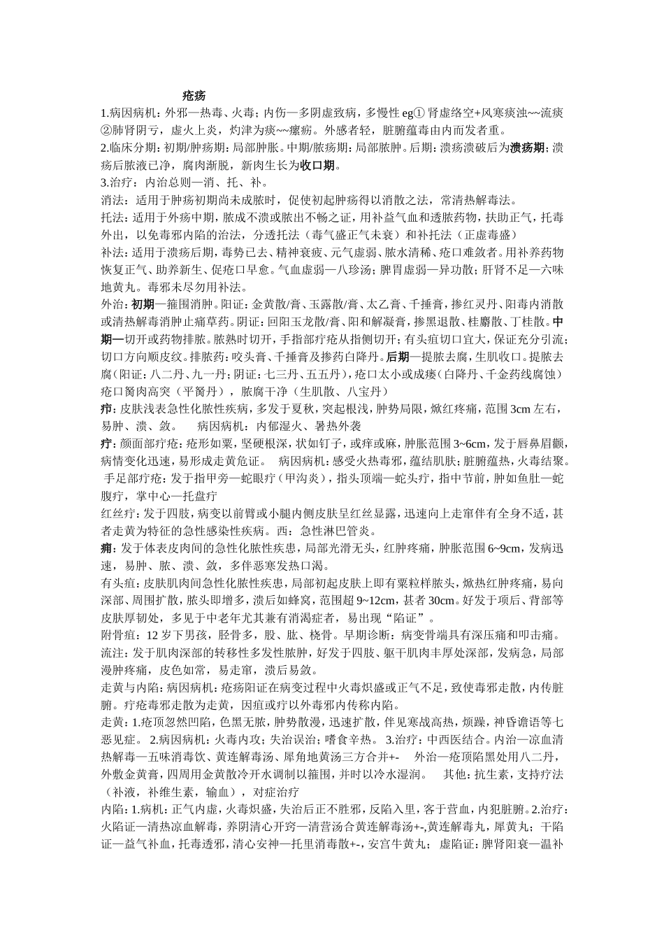 重庆医科大学中医外科书上重点归纳_第1页