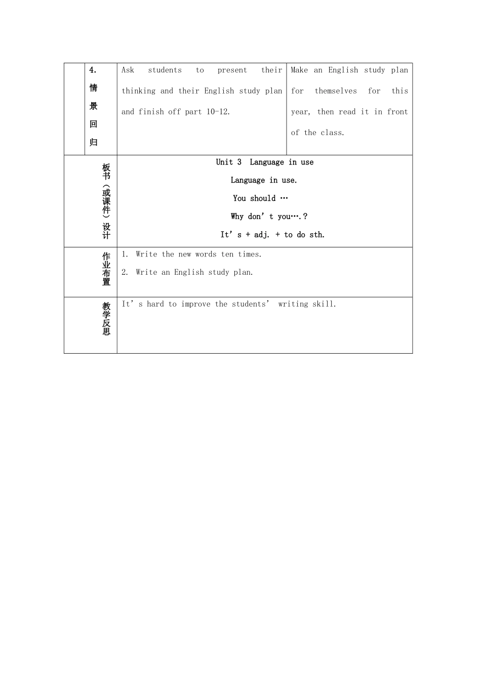 八年级英语上册 Unit 3《language in use》教学设计 外研版_第3页