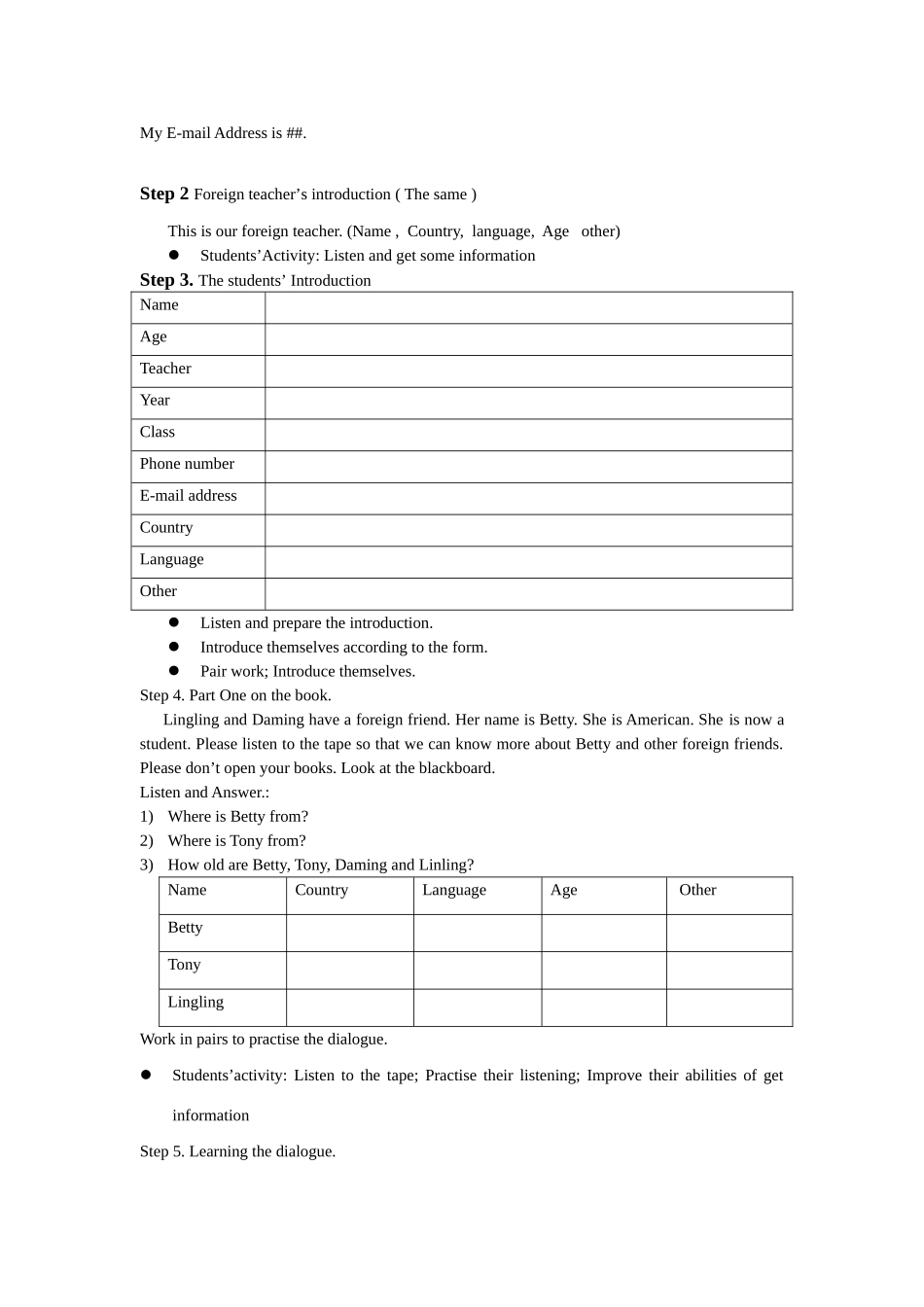 七年级英语预备级Module2教案 外研英语_第2页