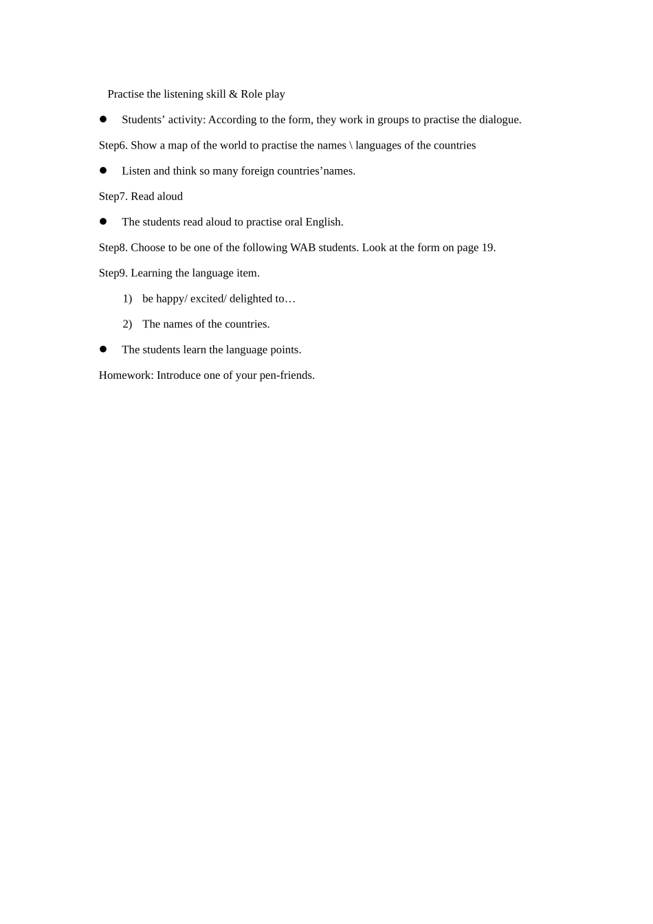 七年级英语预备级Module2教案 外研英语_第3页