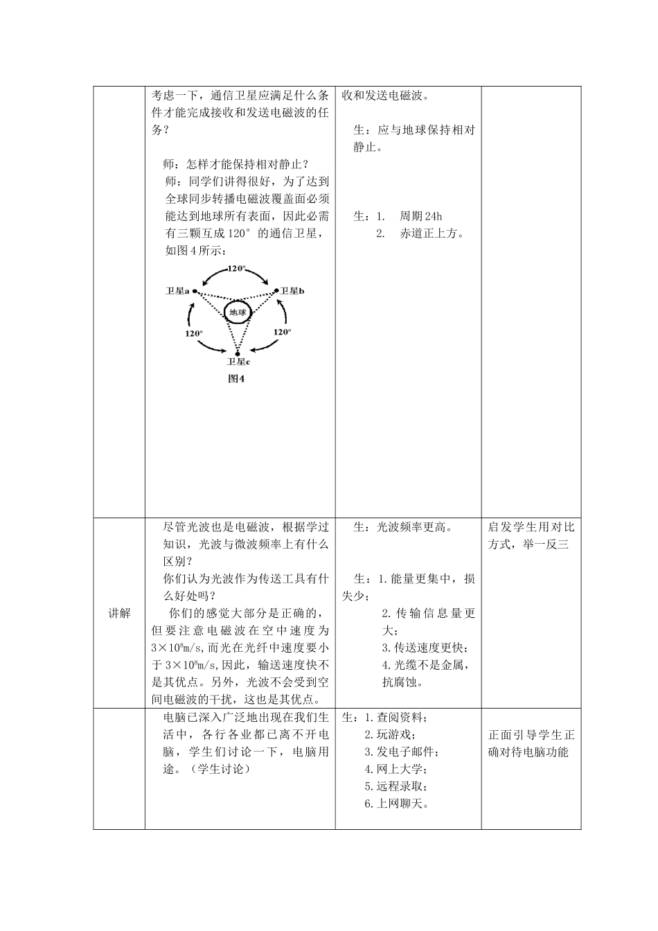 九年级物理下册 17.3现代通信—走进信息时代教案 （新版）苏科版-（新版）苏科版初中九年级下册物理教案_第3页