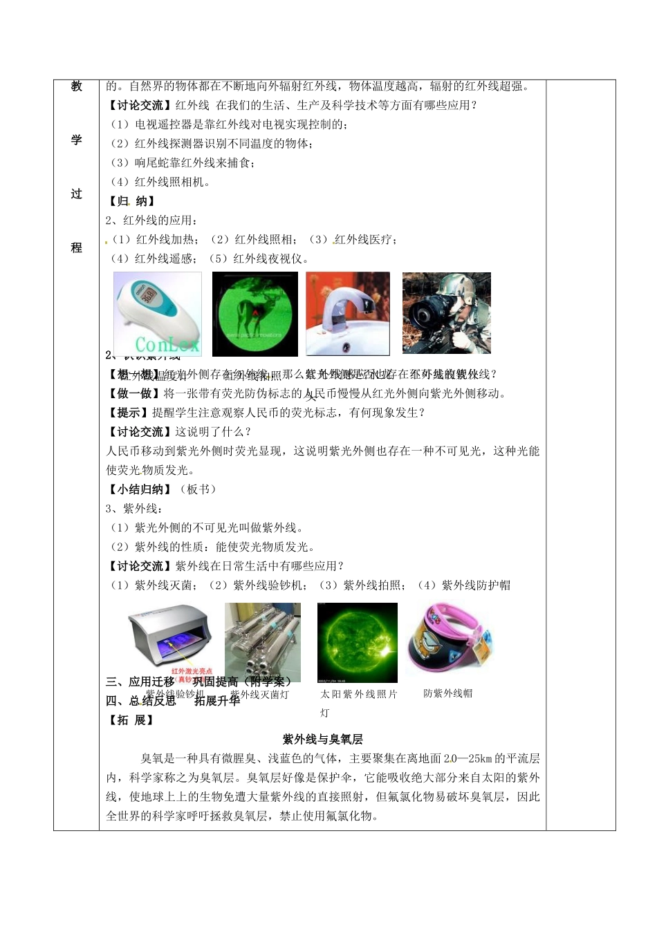 八年级物理上册 第3章 第2节《人眼看不见的光》教案 苏科版-苏科版初中八年级上册物理教案_第2页