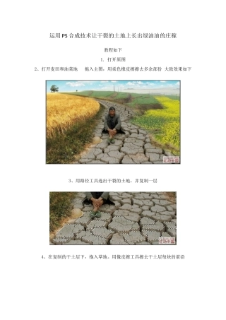 运用PS合成技术让干裂的土地上长出绿油油的庄稼